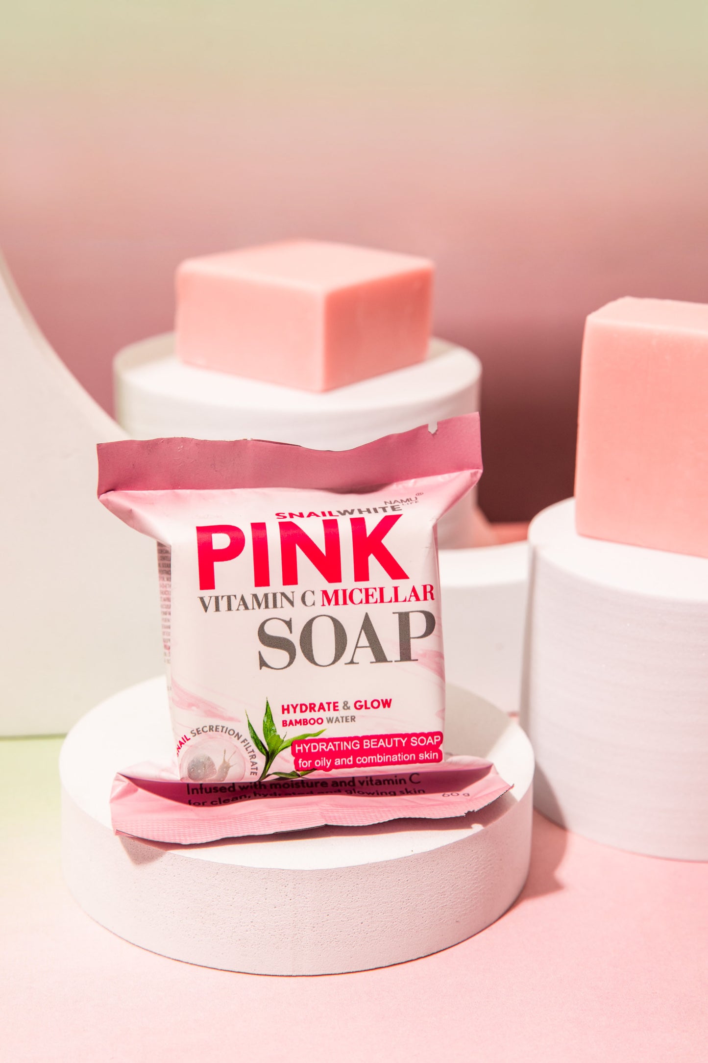 SNAILWHITE Pink Vitamin C Micellar Soap 60g