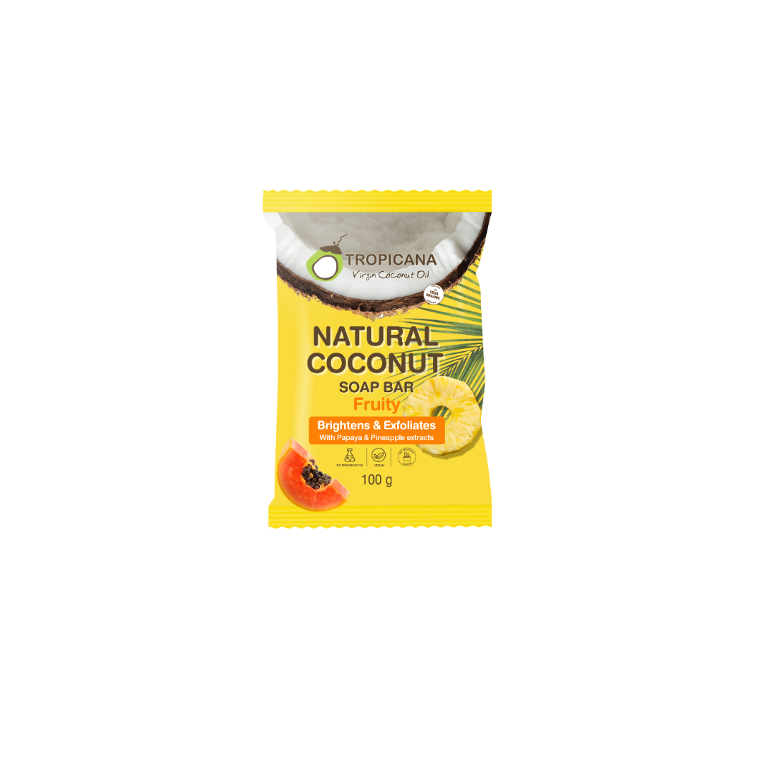 Tropicana Virgin Coconut Oil Natural Coconut Soap Bar Fruity 100g