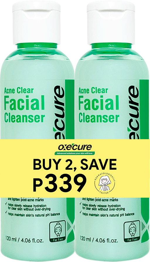 OXECURE Acne Clear Facial Cleanser 120ml Duo (Expiring Nov 2025)